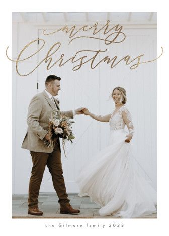 "Handwritten Christmas" - Customizable Foil-pressed Holiday Cards in White by Nicole Walsh. | Minted