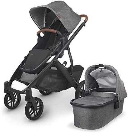 UPPAbaby Vista V2 Stroller - Greyson (Charcoal Melange/Carbon/Saddle Leather) | Amazon (US)