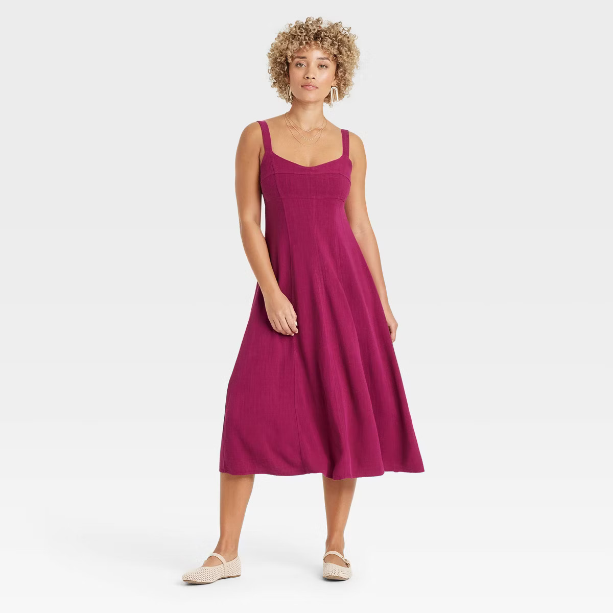 Women's Corset Midi A-Line Dress - Universal Thread™ | Target