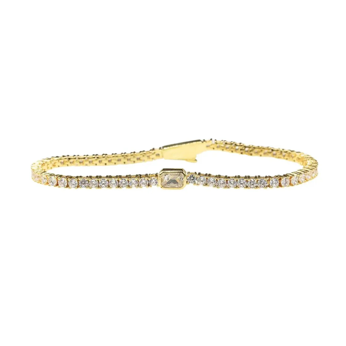 Crystal Rectangle Tennis Bracelet - Ahava J | Ahava Jewels