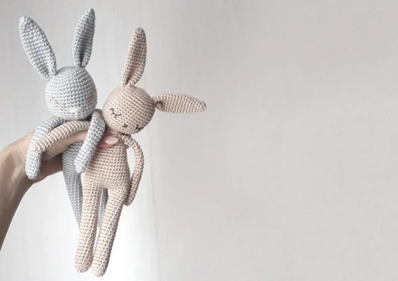 Bunny crochet toy for baby / babyshower gift / rabbit knitted toy | Etsy (US)
