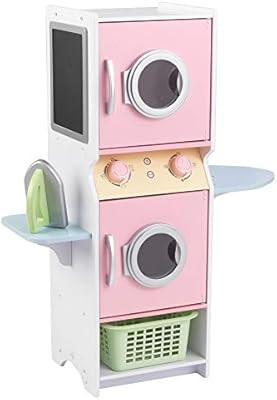 KidKraft Laundry Playset Children's Pretend Wooden Stacking Washer and Dryer Toy with Iron and Ba... | Amazon (US)