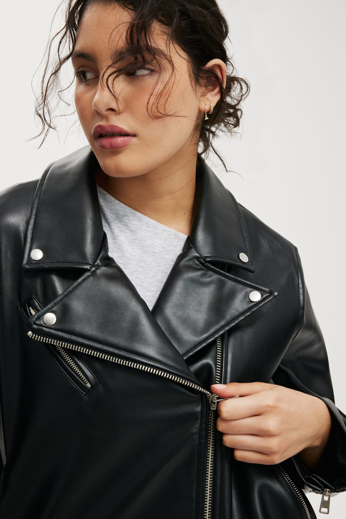 Roman Faux Leather Biker Jacket | Cotton On (US)