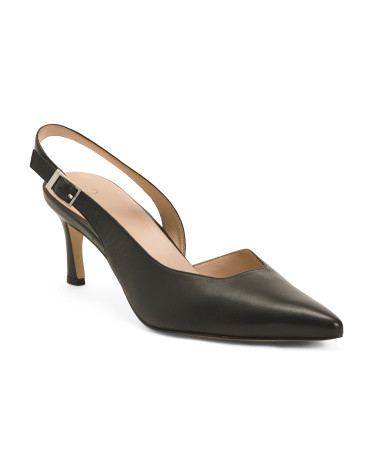 Leather Felicia Comfort Slingback Heels | TJ Maxx
