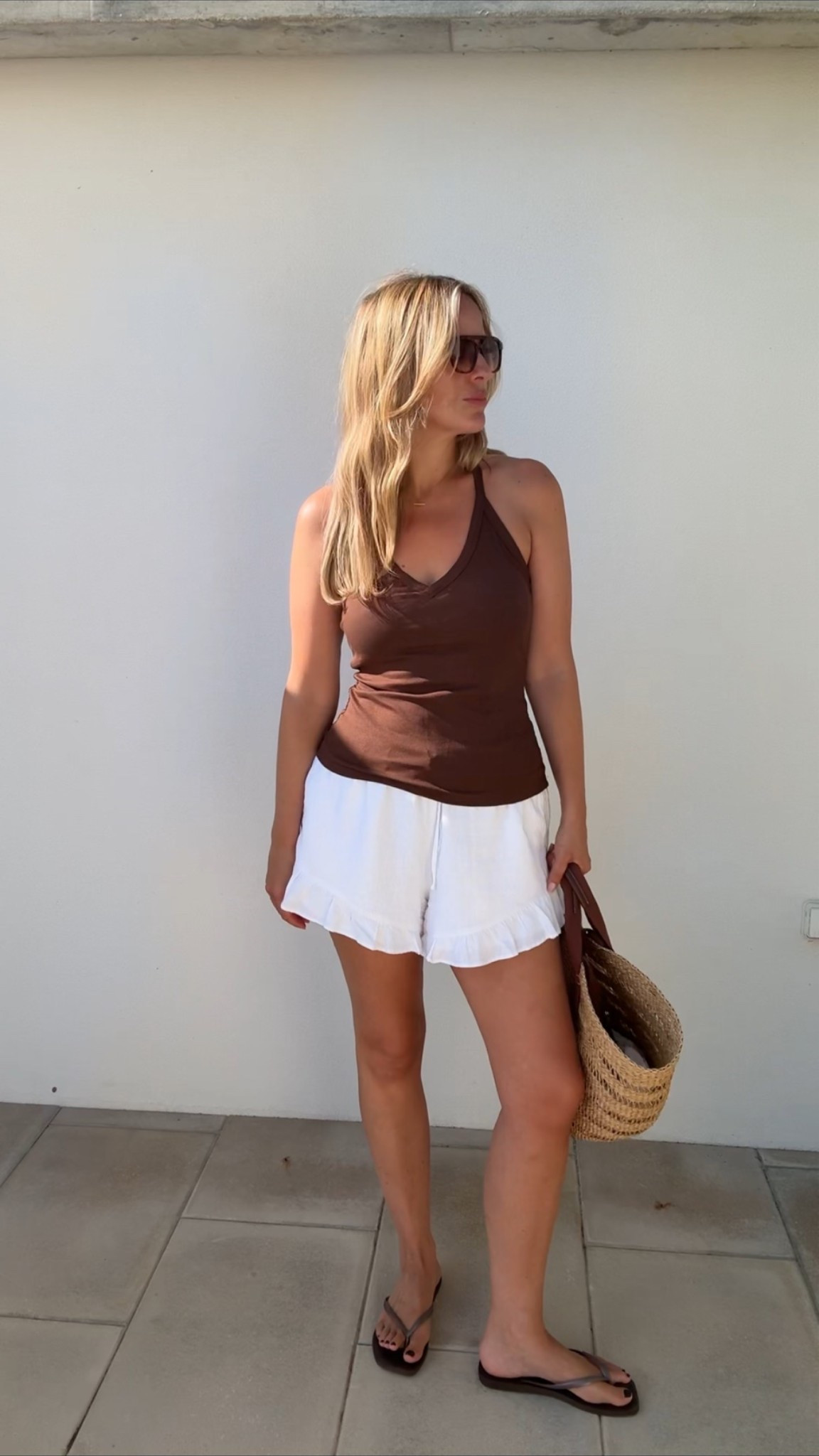 Wearing a large in both pieces. 
Shorts are on sale just now

#LTKsummer #LTKtravel #LTKsale
