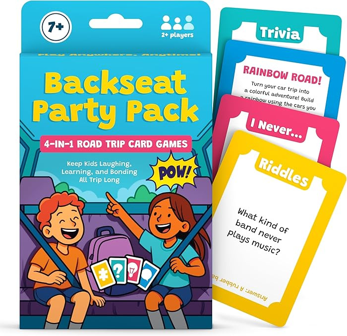 WELL BALANCED Road Trip Games for Kids Travel Essentials, Trivia, Riddles, Car Activities Must Ha... | Amazon (US)