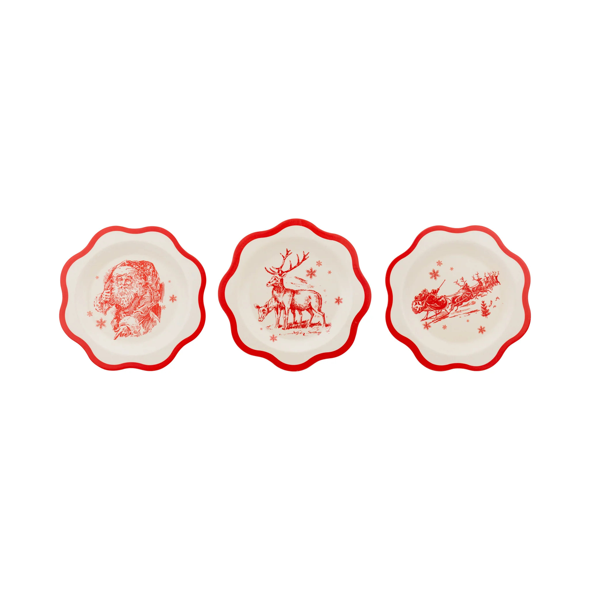 Red Vintage Art Bamboo Plate - Set of 3 | My Mind's Eye