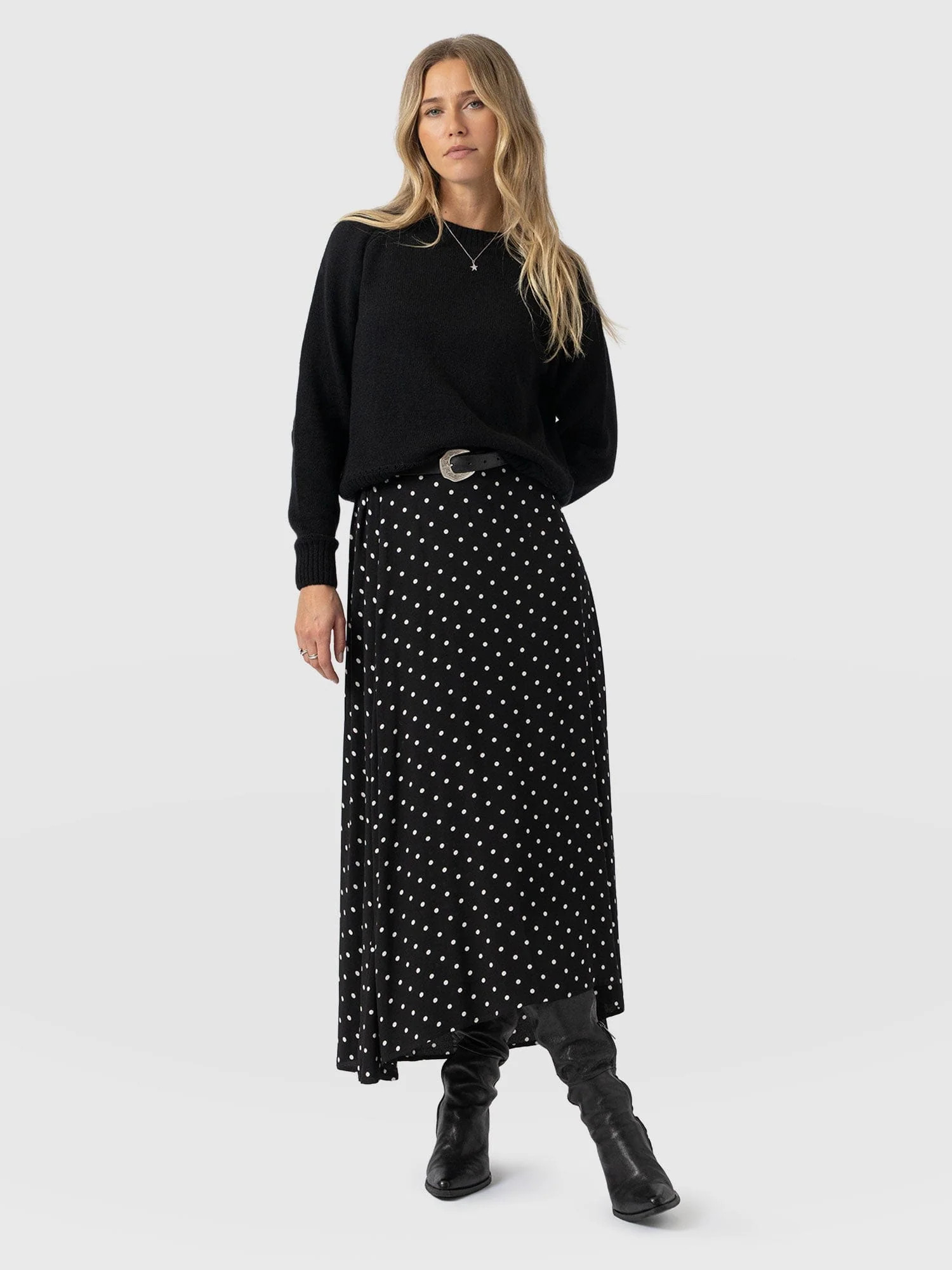 Sutton Skirt - Black Polka Dot | Saint + Sofia