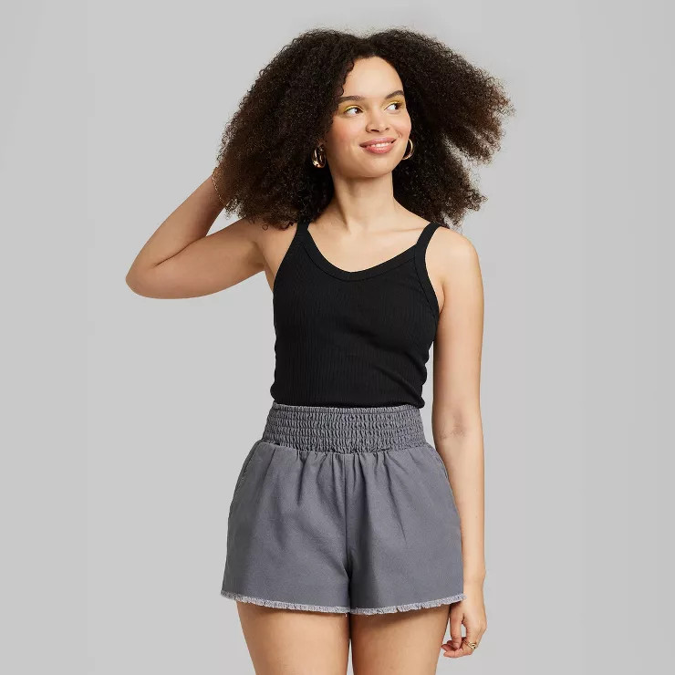 Women's V-Neck Ribbed Tiny Tank Top - Wild Fable™ | Target