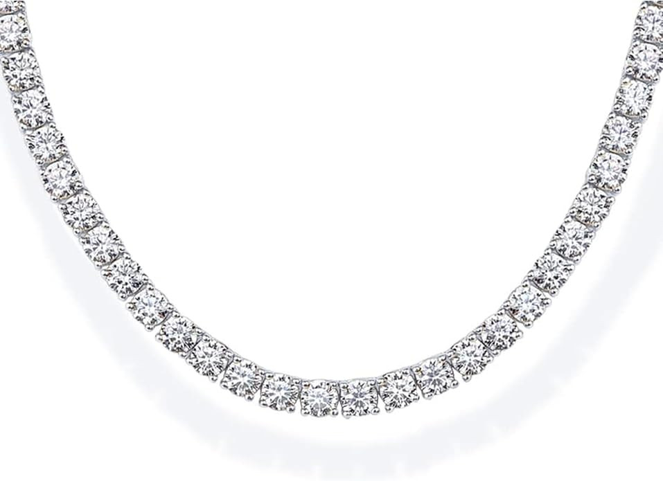 PAVOI 14K Gold Plated 3mm Simulated Diamond Tennis Necklace – Chunky Long Necklace for Women ... | Amazon (US)
