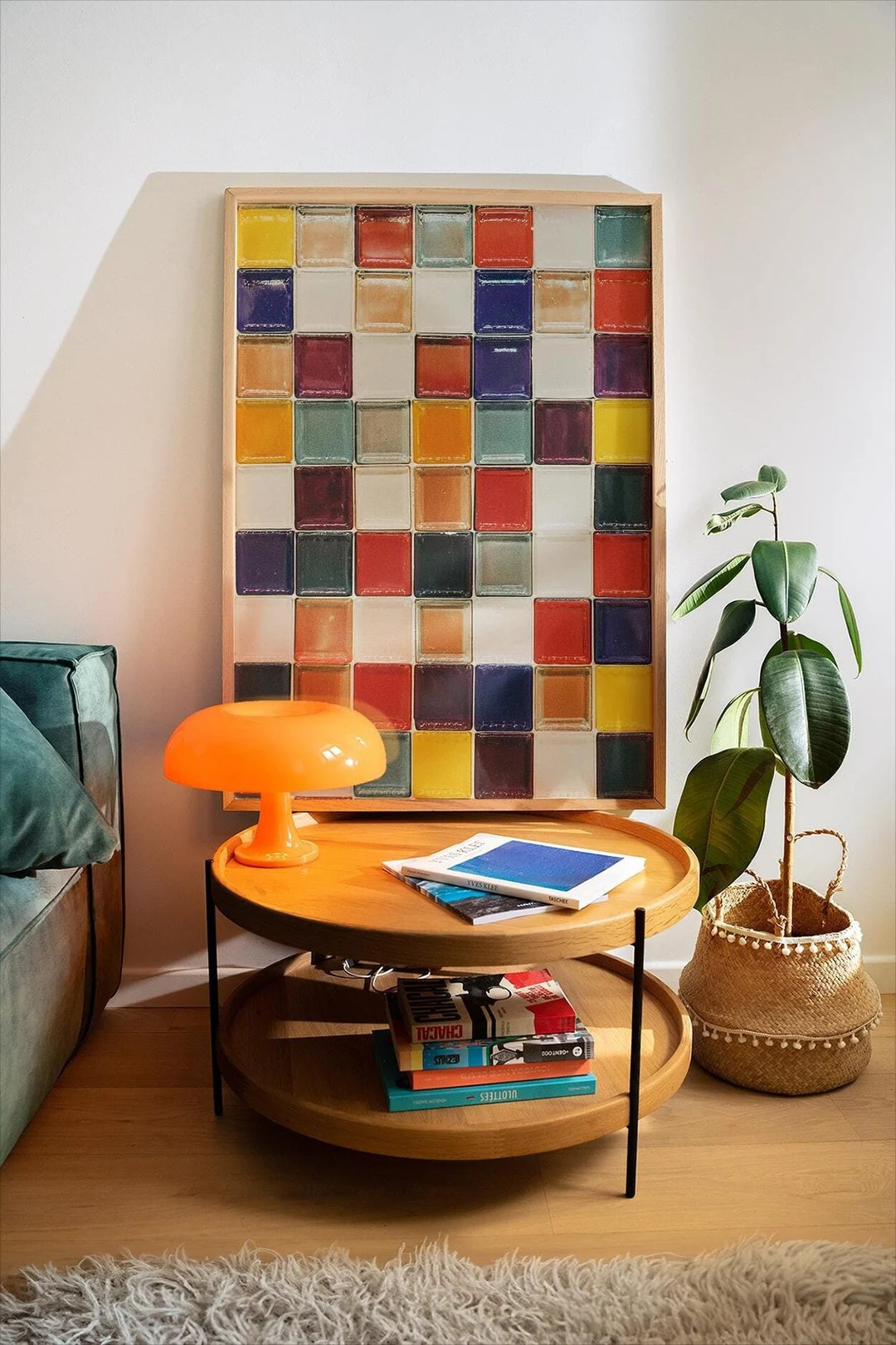Modern Bauhaus Mosaic Wall Art - Glass Tile Digital Poster - Pastel Abstract Printable Art - Mid-... | Etsy (US)