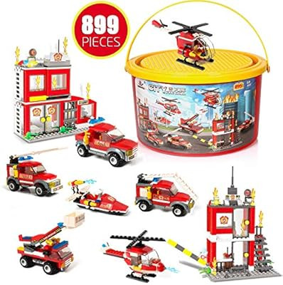 Building Blocks Fire Station City Coastline Emergency Rescue Team, Exercise N Play Creative DIY C... | Amazon (US)