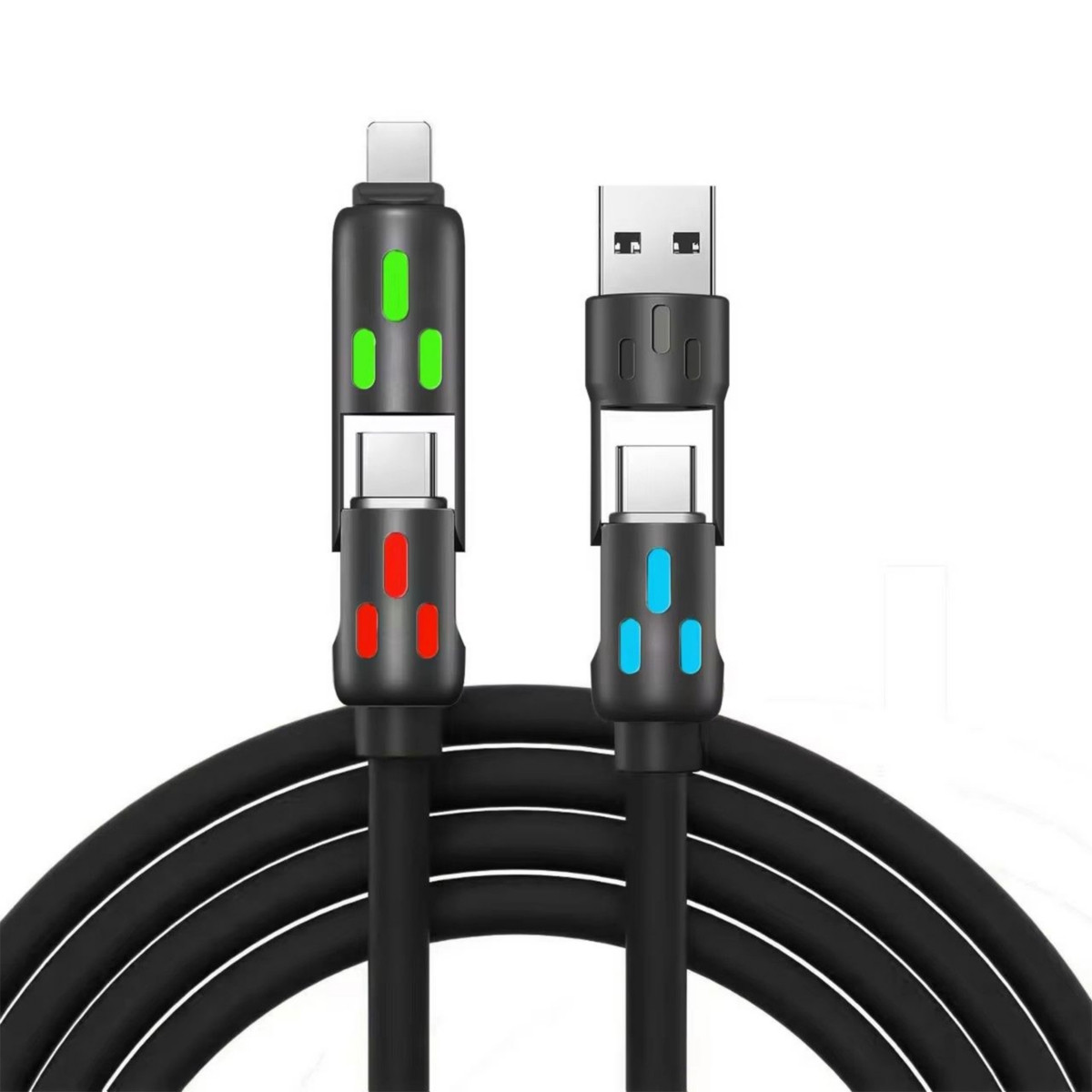 3p Experts 4N1 Fast Data Cable - 5 ft long - Black | Macy's