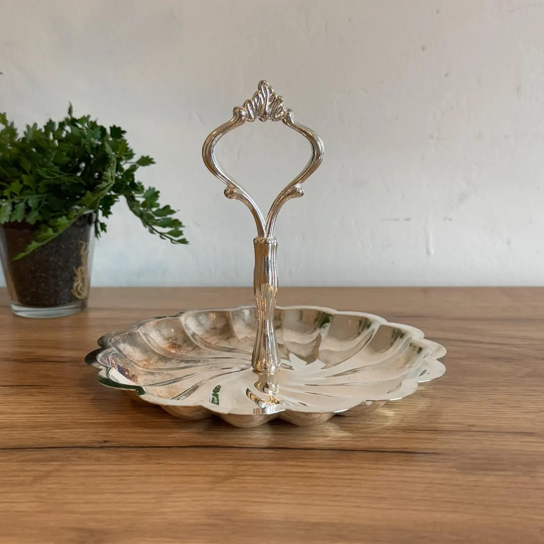 Vintage Silver Mint Dish | Scalloped Nut Candy Bowl | Elegant Mid Century Silverplate Tray With H... | Etsy (US)