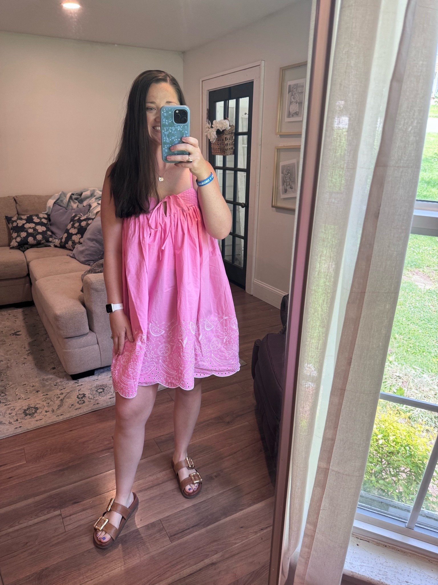 Pink dress. Vacation dress