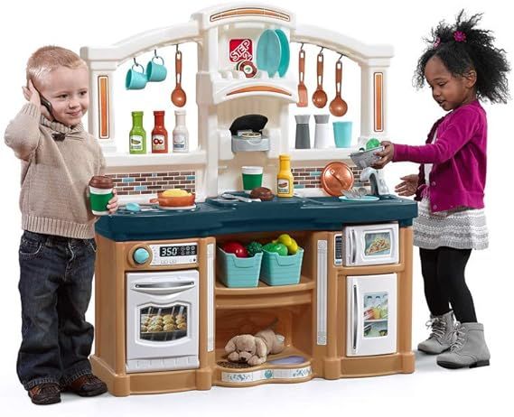 Step2 Fun with Friends Kitchen | Large Plastic Play Kitchen with Realistic Lights & Sounds | Blue... | Amazon (US)