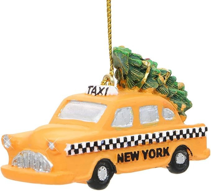 2.75 Inch New York City Yellow Taxi Christmas Ornament with Rockefeller Tree on Top | Amazon (US)