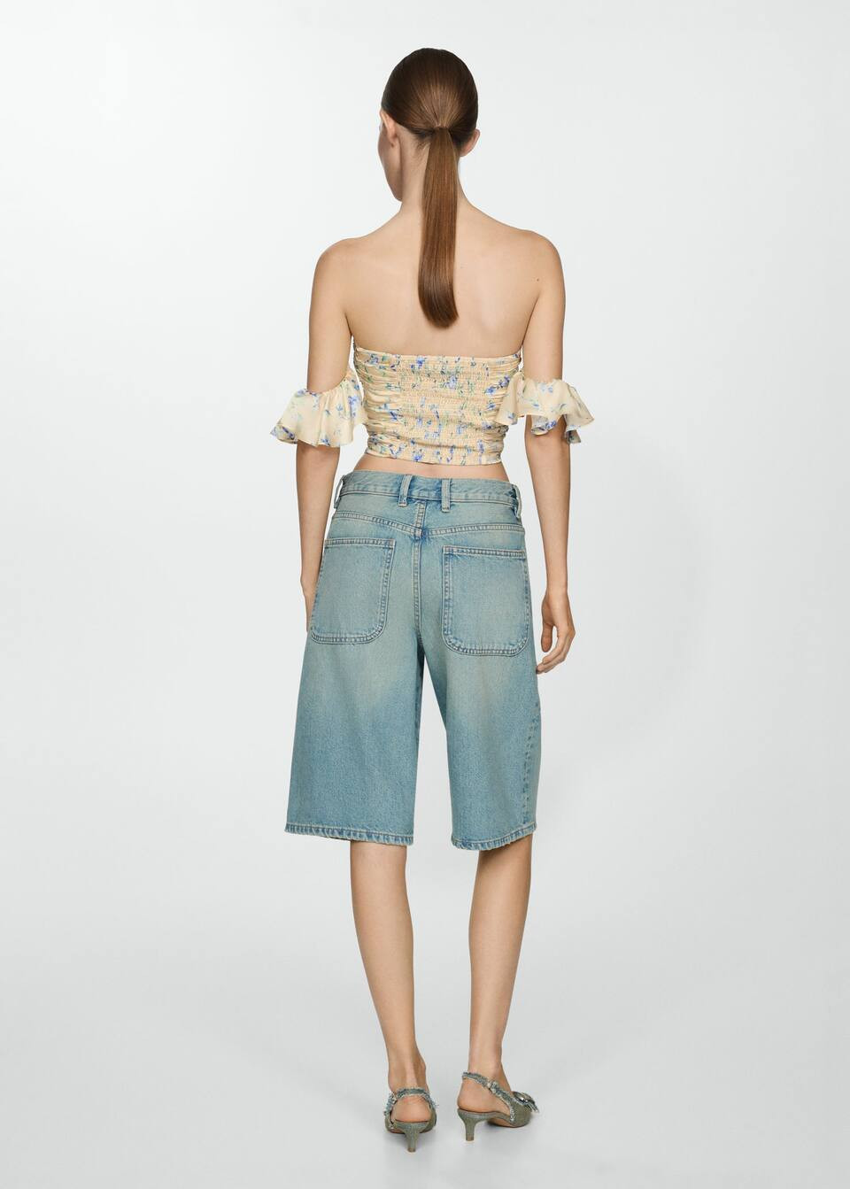 Ruched strapless top -  Women | Mango United Kingdom | MANGO (UK)