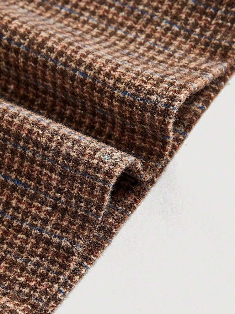 SHEIN MOD Women's Plaid Dual Pocket Casual Leather Belt Retro Pants | SHEIN