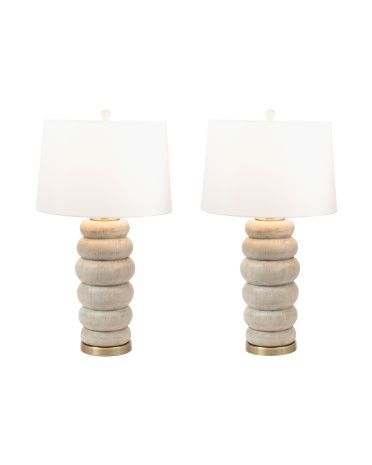 Set Of 2 31in Stacked Base Design Table Lamp | TJ Maxx
