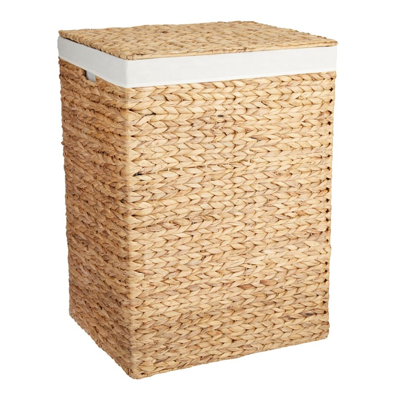 Natural Water Hyacinth Laundry Hamper, Large | At Home