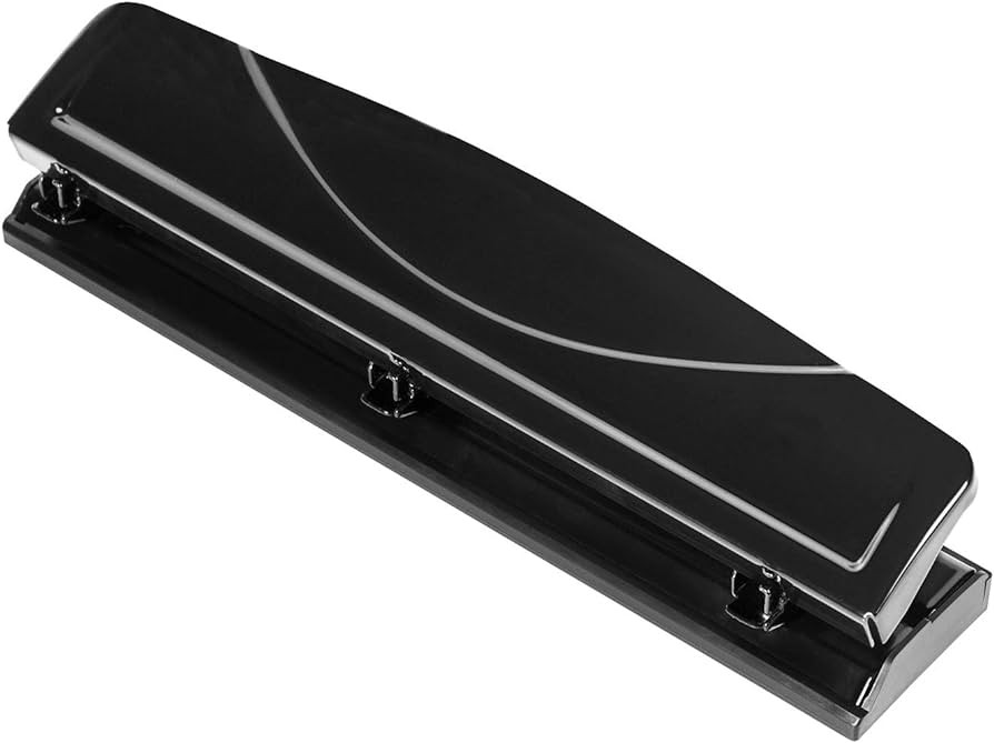 Amazon Basics 3 Hole Punch, 10 Sheet Capacity, Black, Easy-Clean Tray | Amazon (US)