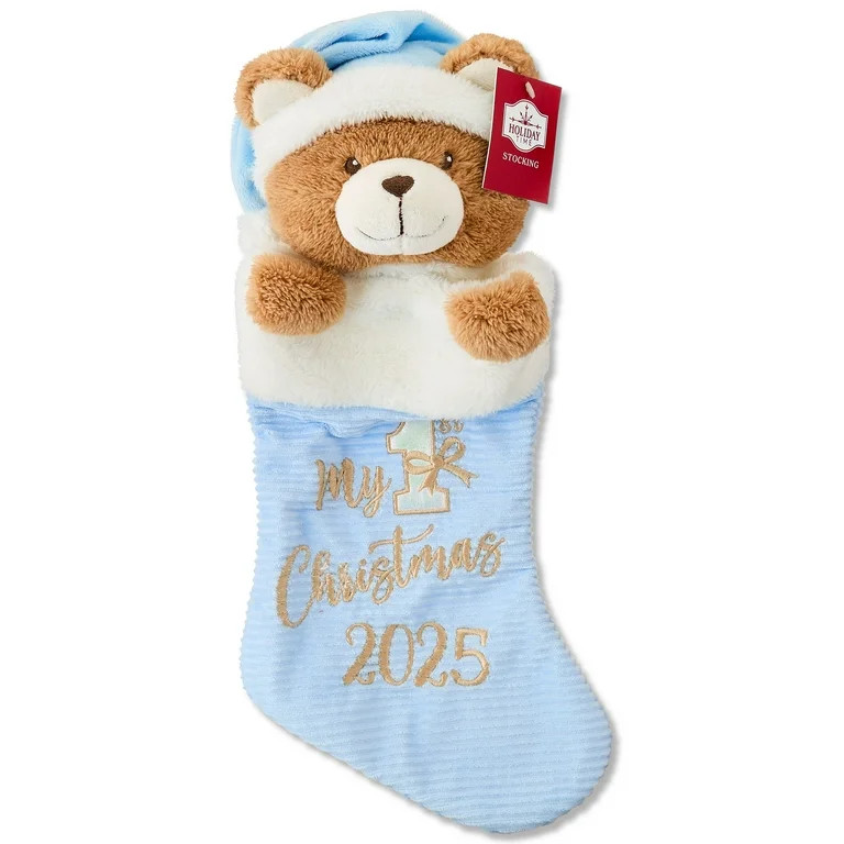 My First Christmas Stocking, Blue, 16.25", by Holiday Time | Walmart (US)