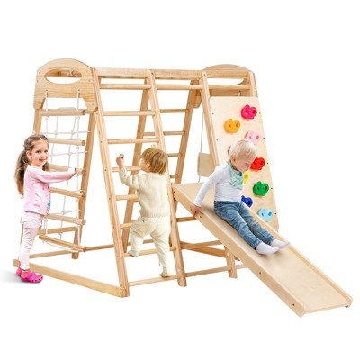 7-in-1 Indoor Jungle Gym with Slide, Swing, Monkey Bars and More, Supports 300LBS, 47.2 x 58 x 56 Inches | Target