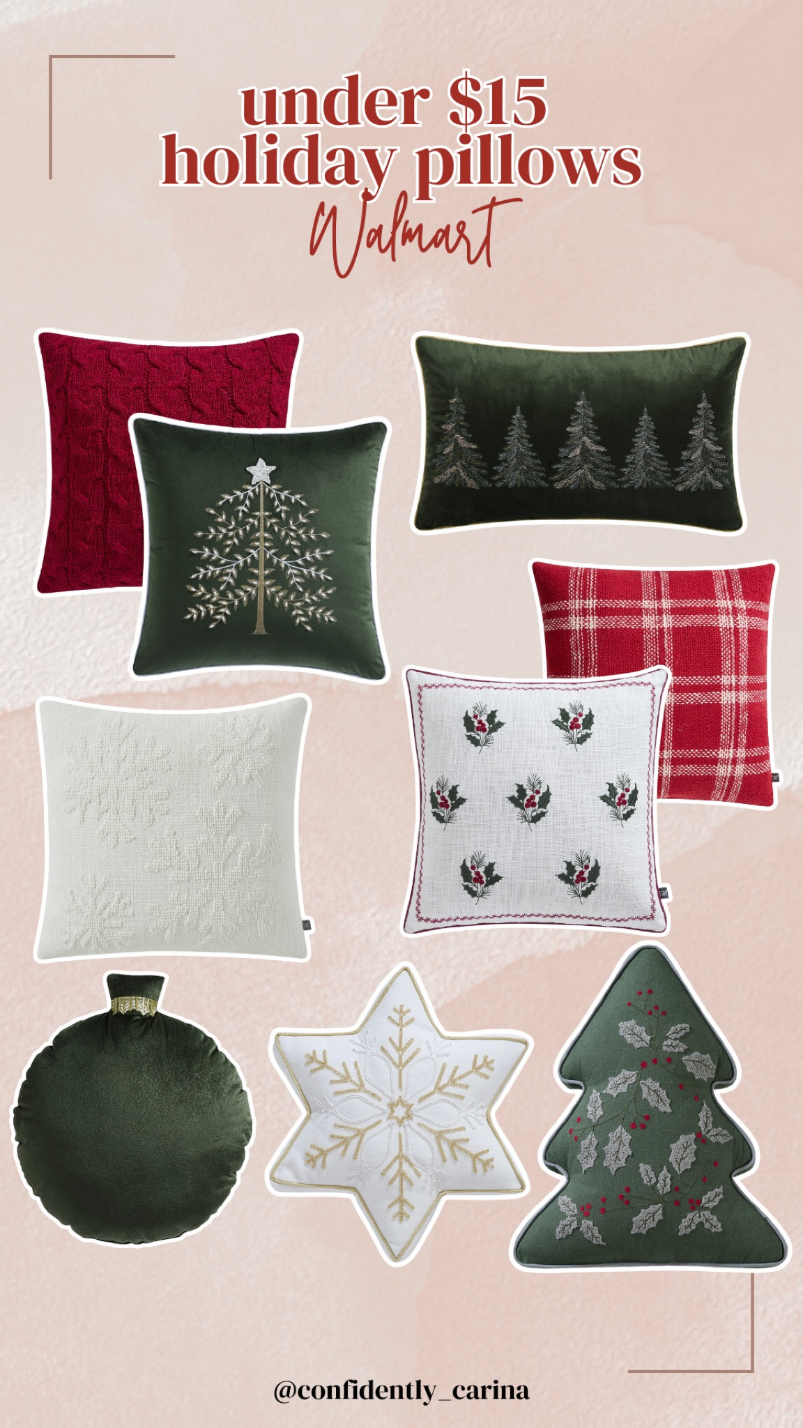So many cute holiday pillows at Walmart! And all under $15!

#LTKFindsUnder50 #LTKHoliday #LTKHome