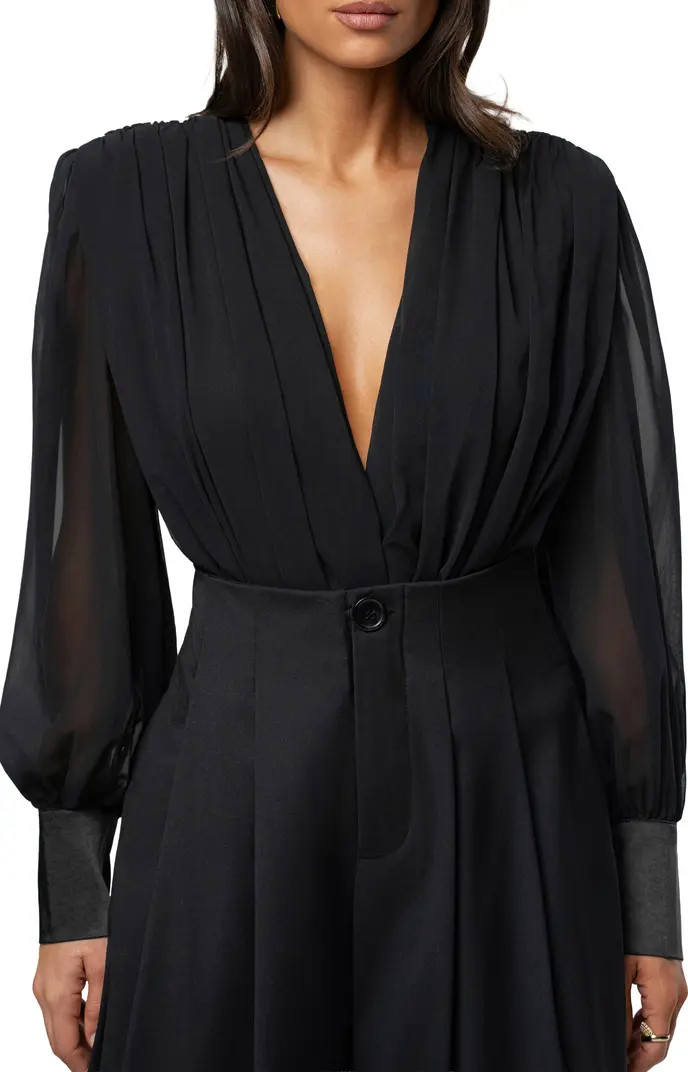Pleated Long Sleeve Bodysuit | Nordstrom