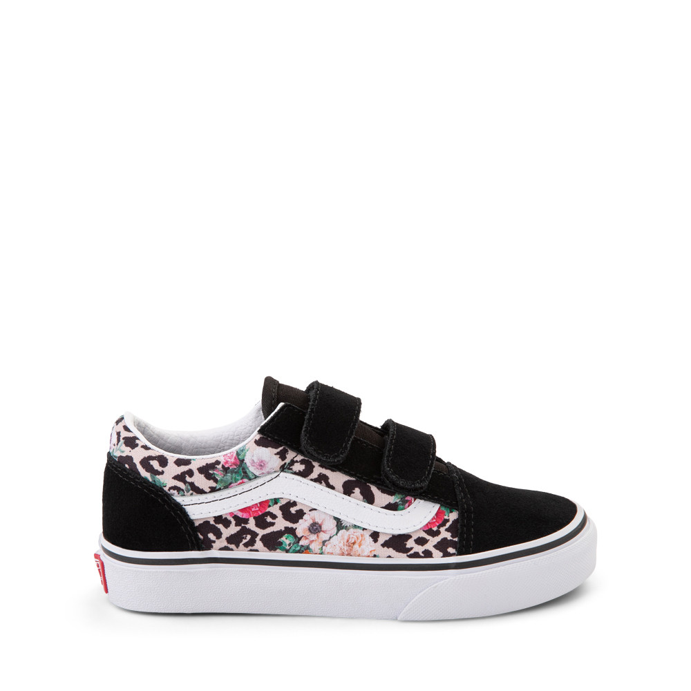 Vans Old Skool V Skate Shoe - Big Kid - Black / Leopard Floral | Journeys