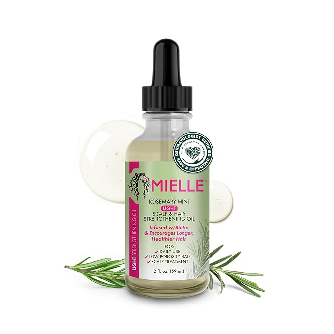 Mielle Organics Rosemary & Mint Light Hair Oil, Split Ends & Dry Scalp Treatment - Infused with B... | Amazon (US)