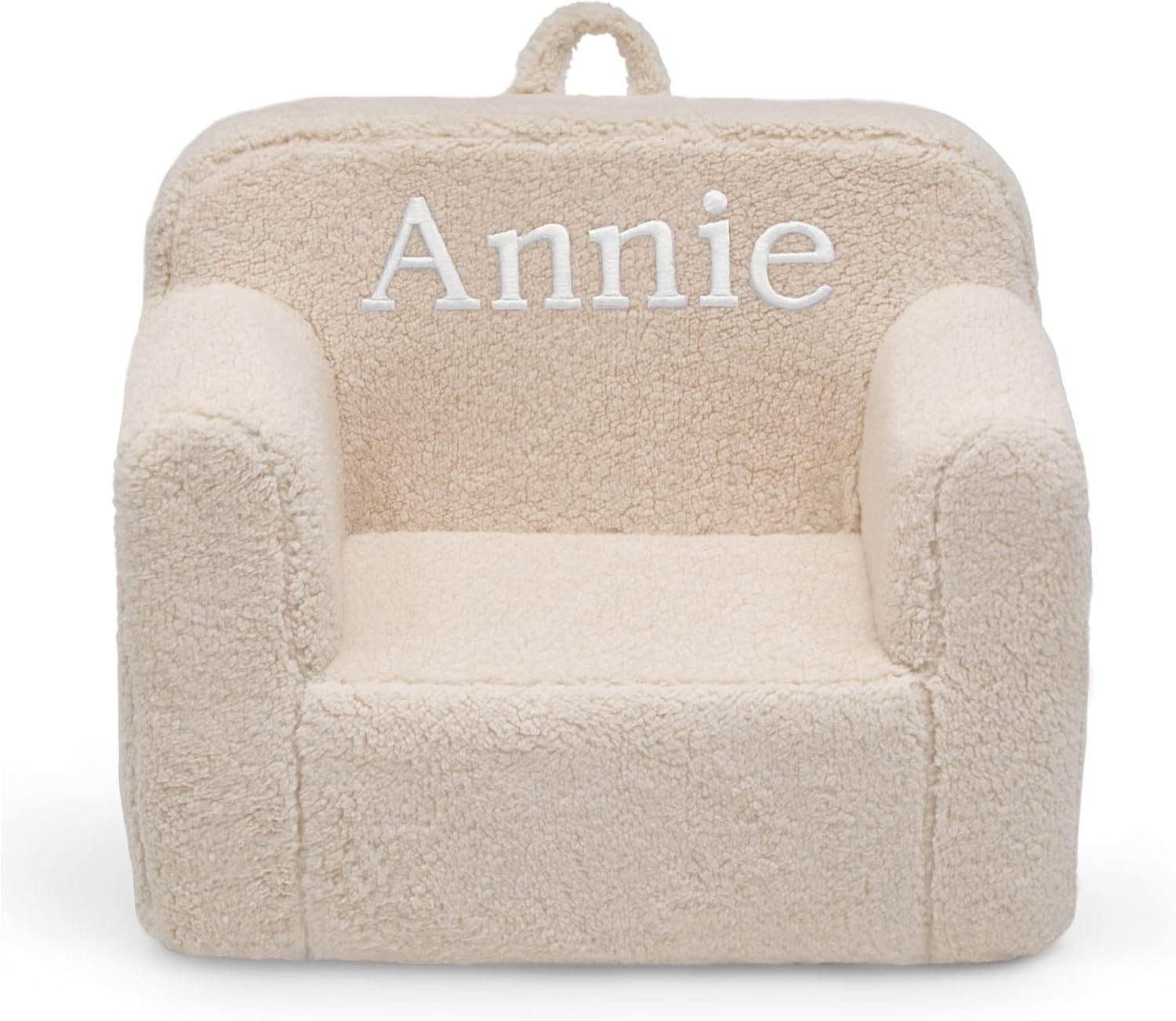 Delta Children Cozee Sherpa Chair – Customize with Name – Foam Kids Chair for Ages 18 Months and Up, Cream | Amazon (US)