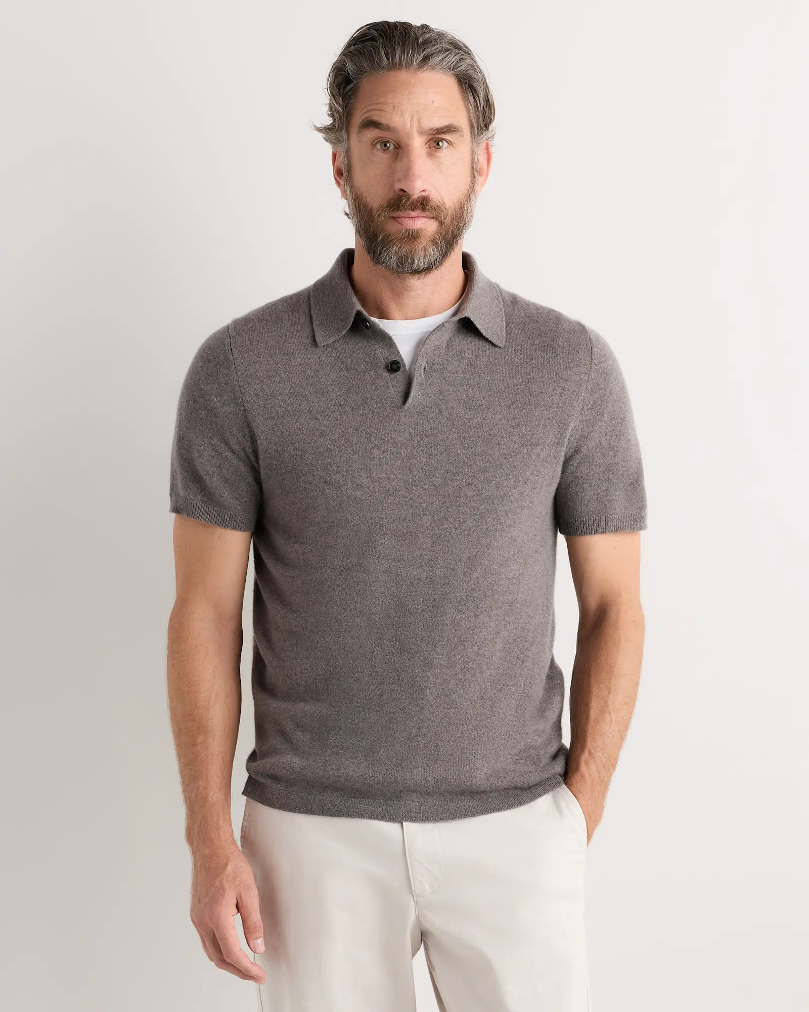100% Mongolian Cashmere Short Sleeve Polo Sweater | Quince