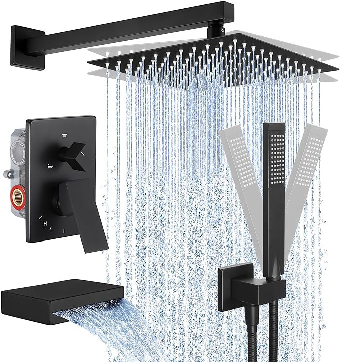 KES Shower System with Tub Spout Bath Shower Faucet Set Complete 10 Inch Rain Shower with Handhel... | Amazon (US)