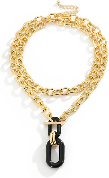 Chunky Gold Necklace for Women Layered Necklaces Silver Statement Necklace for Women Chain Choker... | Amazon (US)