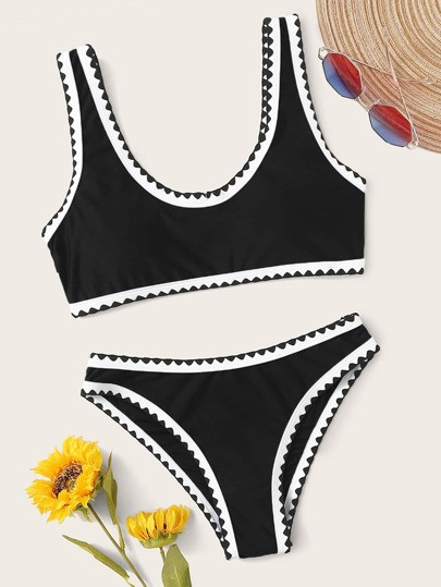 Whip Stitch Bikini Swimsuit | SHEIN