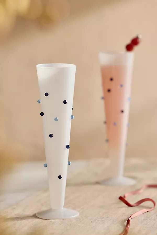 Blue Confetti Glass Flutes, Set of 2 | Anthropologie (US)