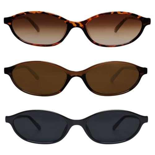 GUVIVI Retro Oval Sunglasses for Women Chic Cat Eye 90s Sunnies Lightweight Narrow Shades Trendy ... | Amazon (US)