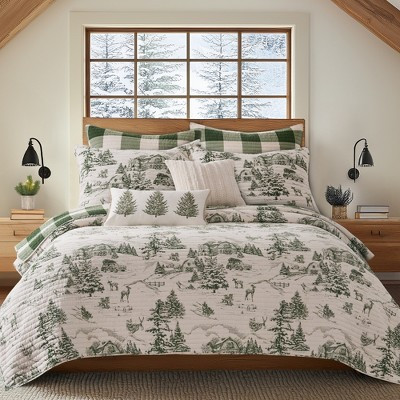 Winter Sleigh Ride Green Full/Queen Quilt Set - Levtex Home | Target