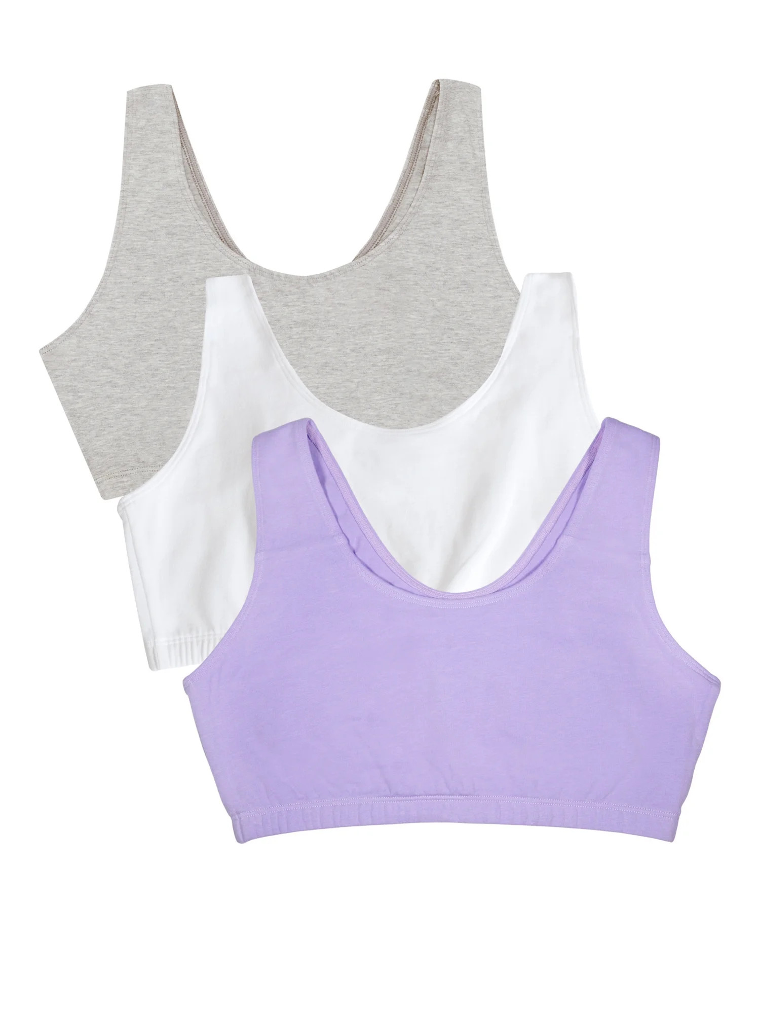 Fruit of the Loom Women's Tank Style Cotton Sports Bra, 3-Pack, Style-9012 | Walmart (US)