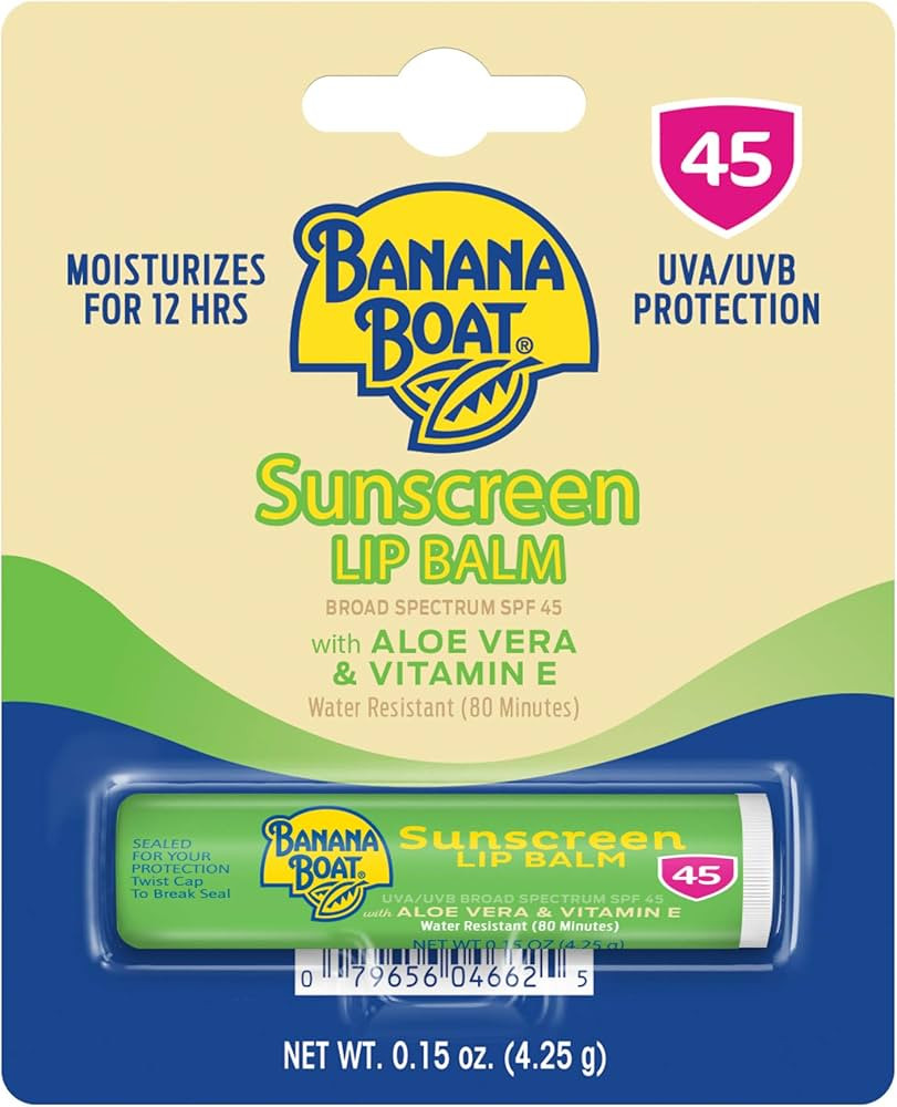 Banana Boat SPF Lip Balm with Aloe Vera & Vitamin E, 0.15oz | Beach Essentials, Moisturizing Lip ... | Amazon (US)