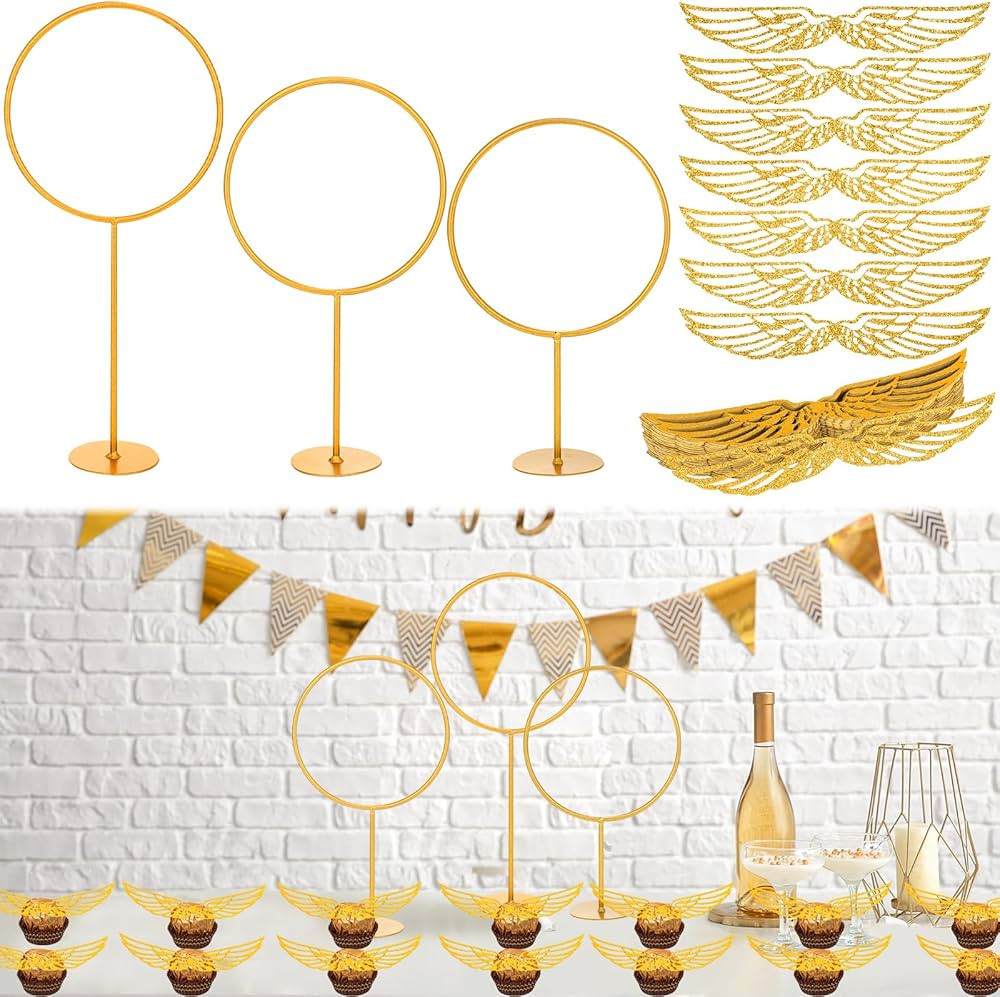 Wizard Party Chocolate Decoration with Goal Posts, Golden Snitch Wings Chocolate Wafer Cupcake To... | Amazon (US)