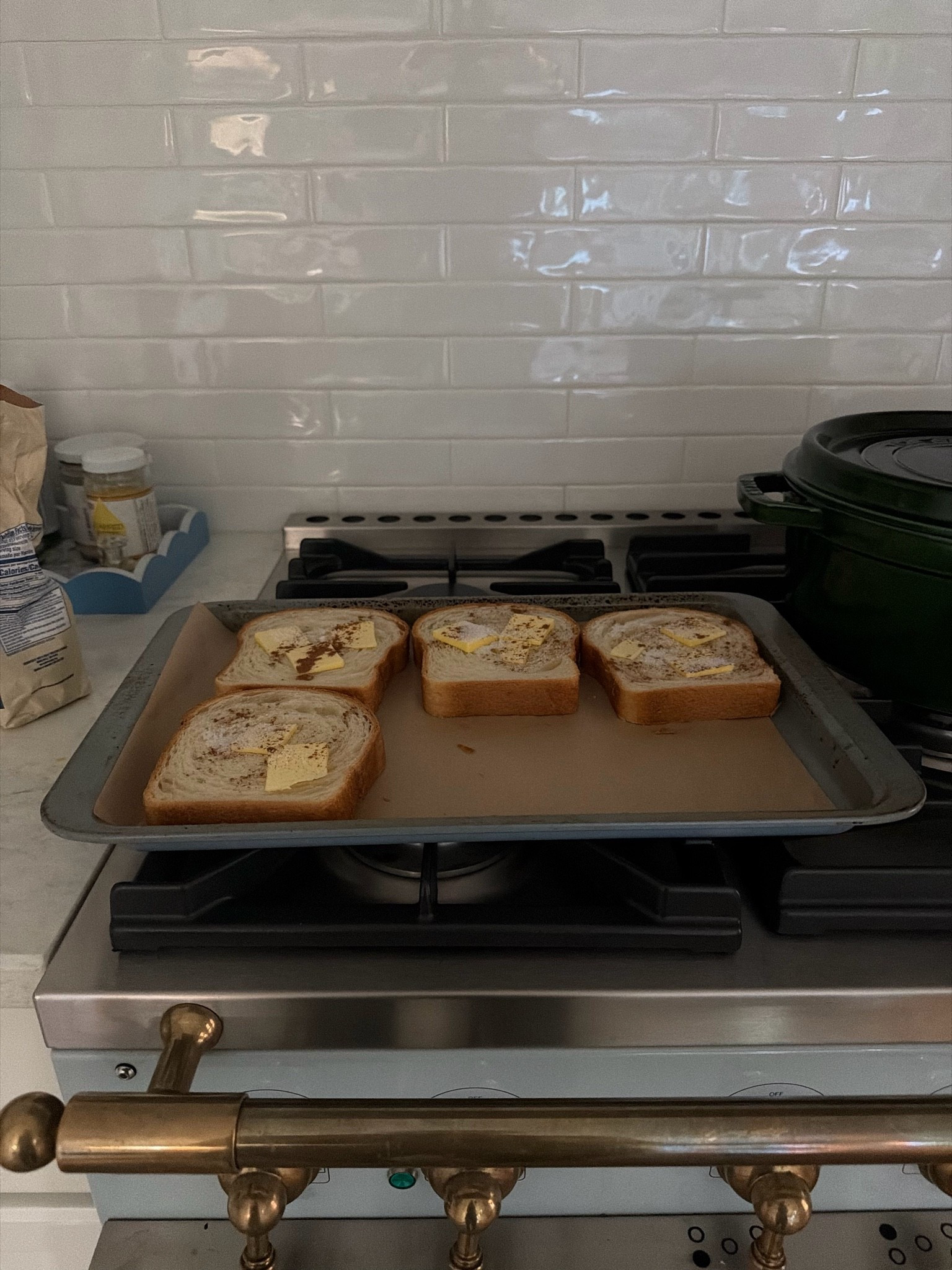 Cinnamon toast for breakfast! Love my cornufe stove and parchment paper fit to baking sheet

#LTKmomlife #LTKfoodie