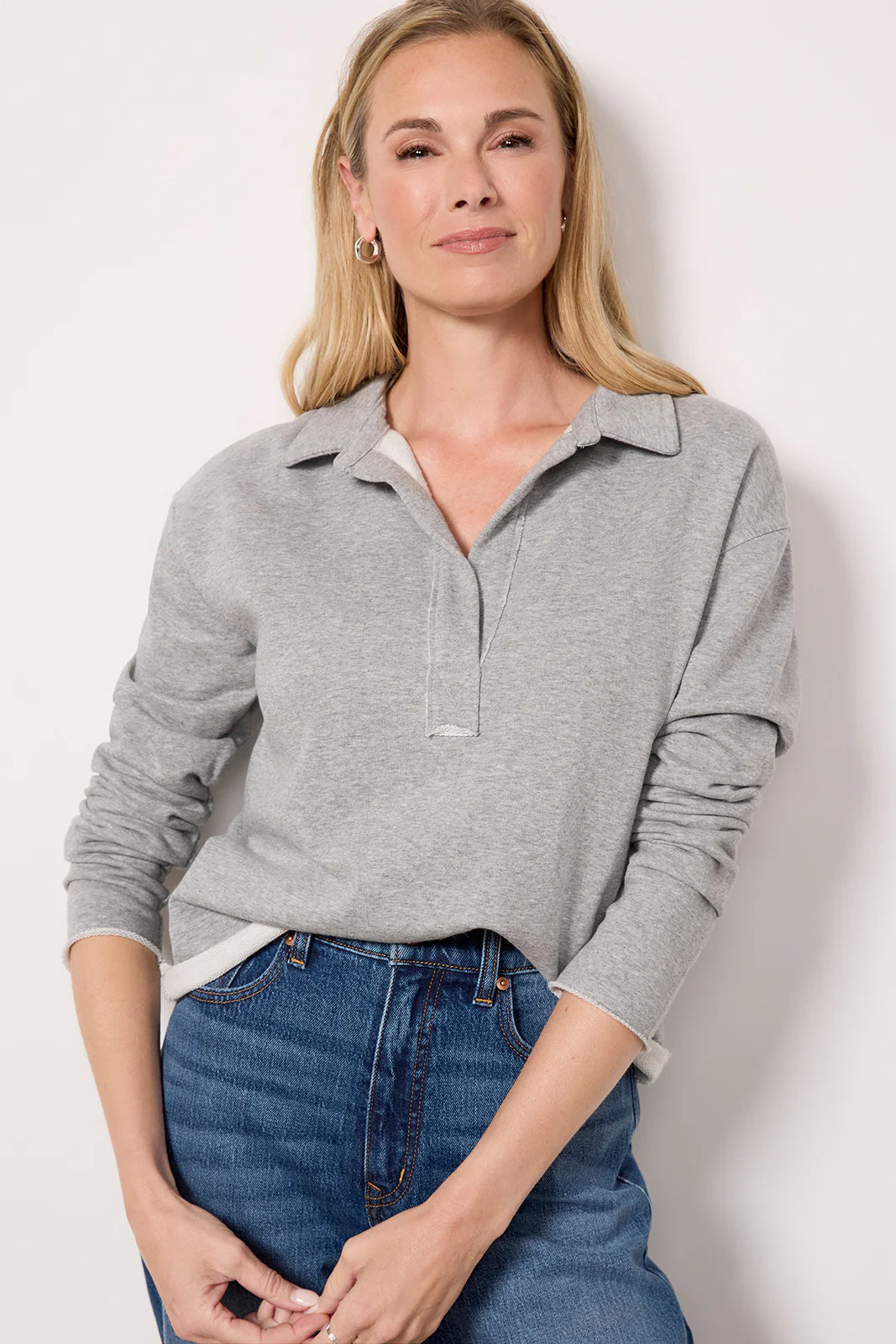 Hillary Collared Sweatshirt | Evereve