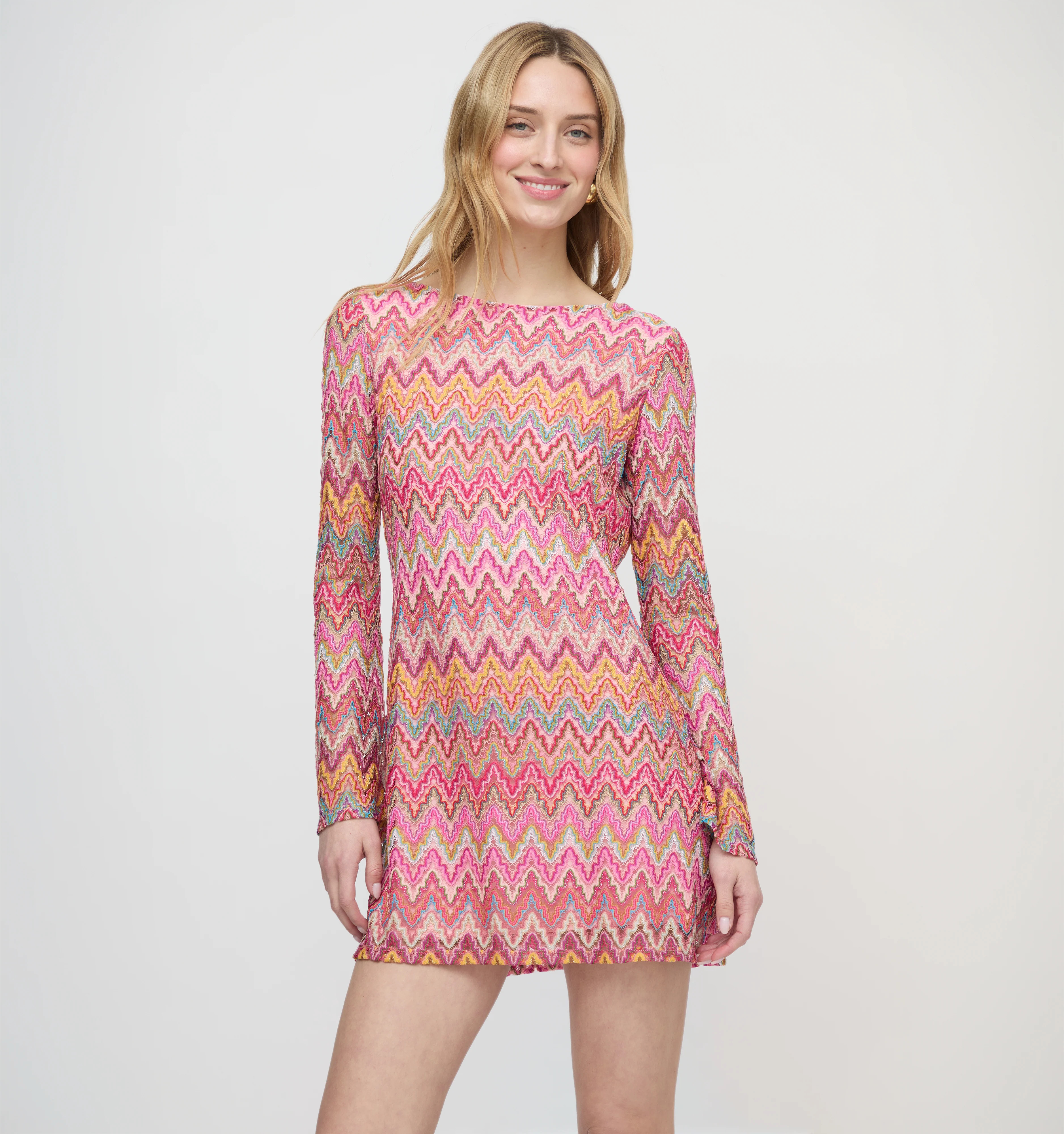 The Nathalie Dress - Pink Sheer Shimmer Knit | Hill House Home US