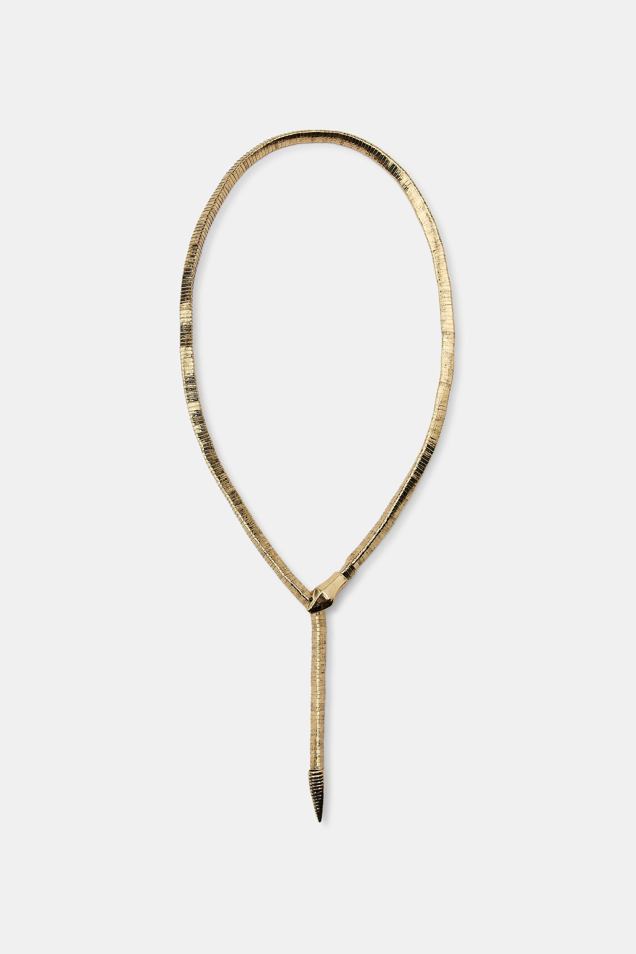 SNAKESKIN PRINT PIECES NECKLACE | Zara AU