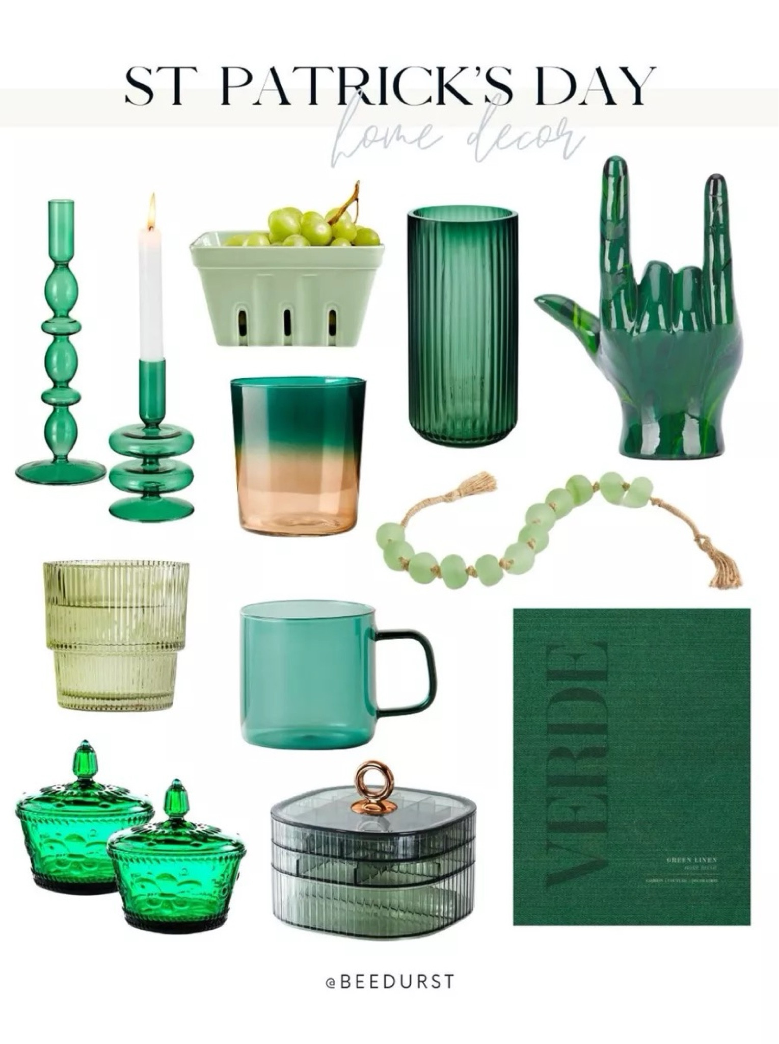 St Patrick’s day home decor, St Patricks day kitchen decor, st Patrick’s day party, green home decor, modern home decor, coffee table decor, green vase

#LTKSeasonal #LTKhome #LTKfindsunder50