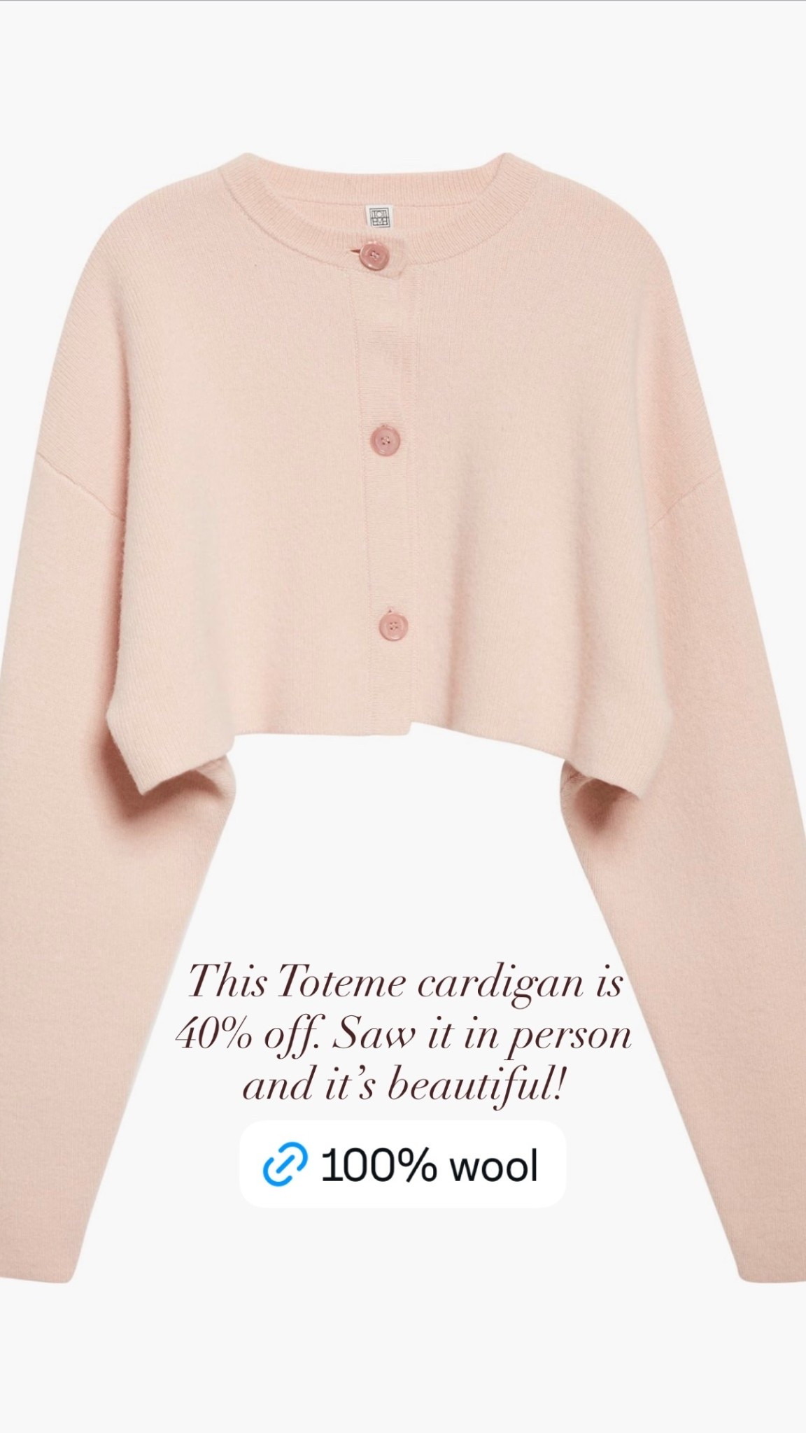 Oversize Crop Wool Cardigan
TOTEME
 $432.00 (40% off)

#classicstyle
#pinkcardigan
#summercardigan
#woolcardign
#summersweater

#LTKgrwm #LTKootd #LTKSaleAlert