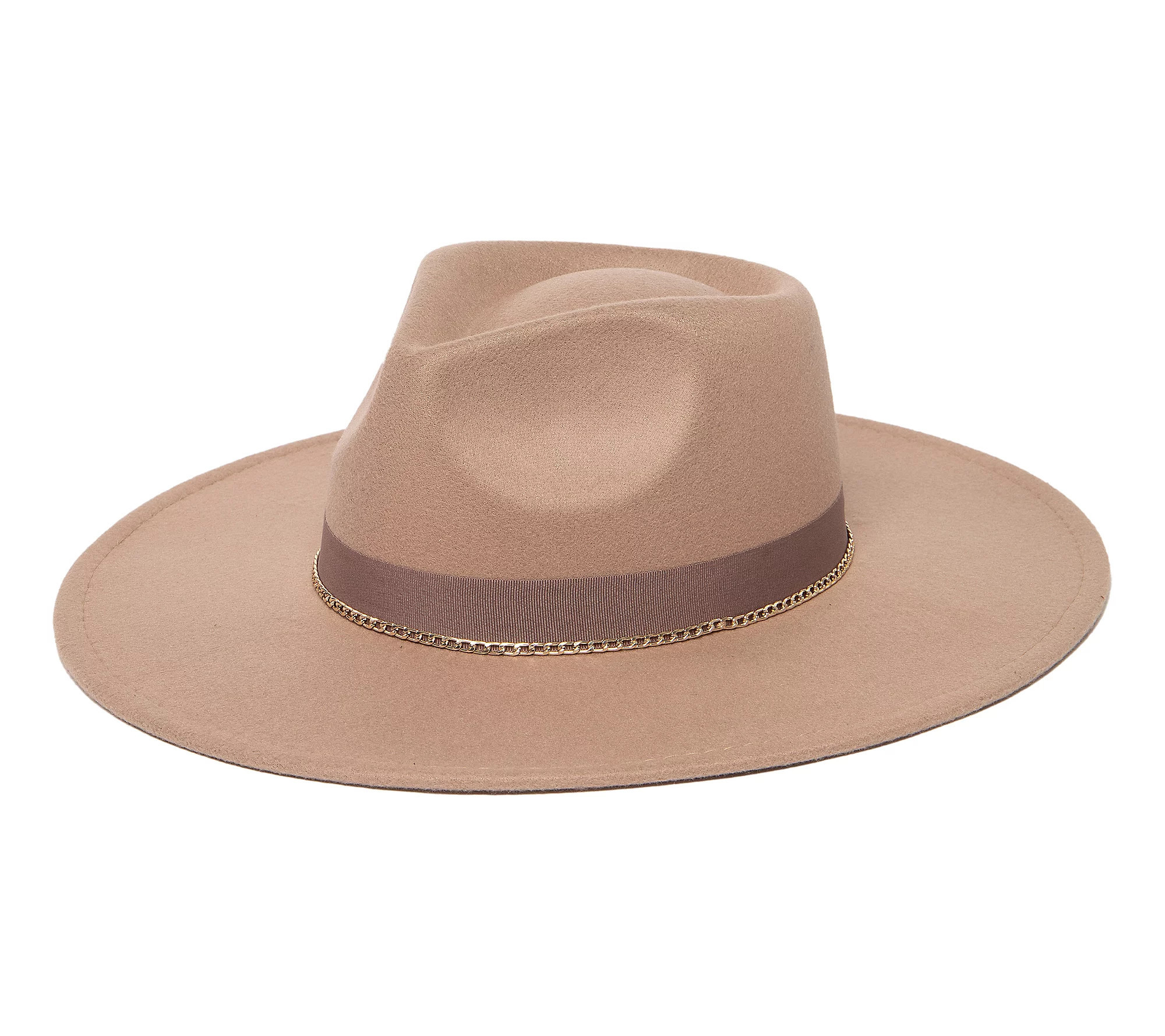 San Diego Hat Co. Fedora with Goldtone Chain Tr im | QVC